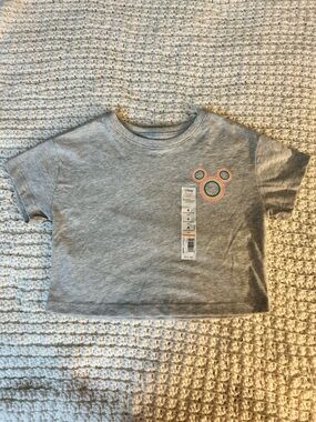 jumping beans Light Gray Tee with Neon Rainbow Mickey Graphic